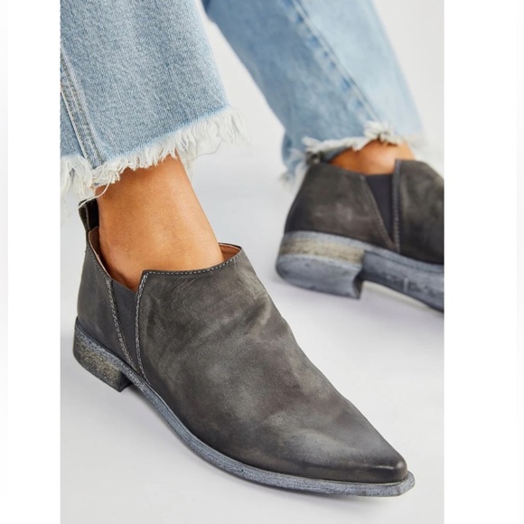 Free People Brixton Western Shoe Boots Ankle Boots Vintage Washed Black - Picture 1 of 16